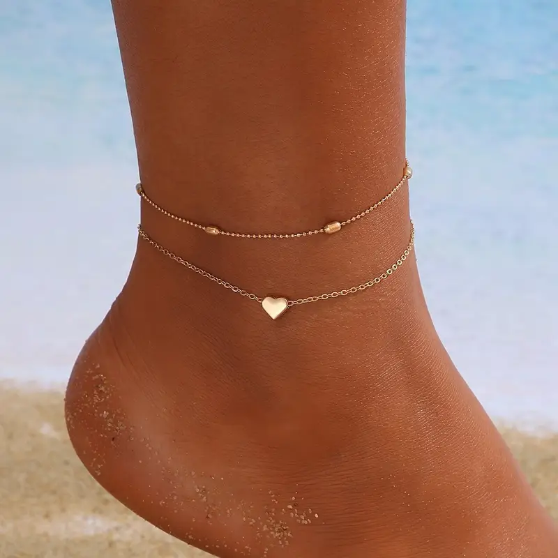 Ankle Chain with Heart Pendant