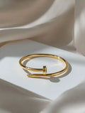 Aureva luxury gold nail bangle for women Pakistan - Minimalist screw head cuff bracelet high fashion jewelry