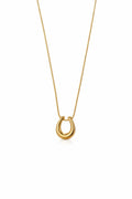 Aureva minimalist gold horseshoe pendant necklace for women Pakistan - Modern U-shape gold chain jewelry"