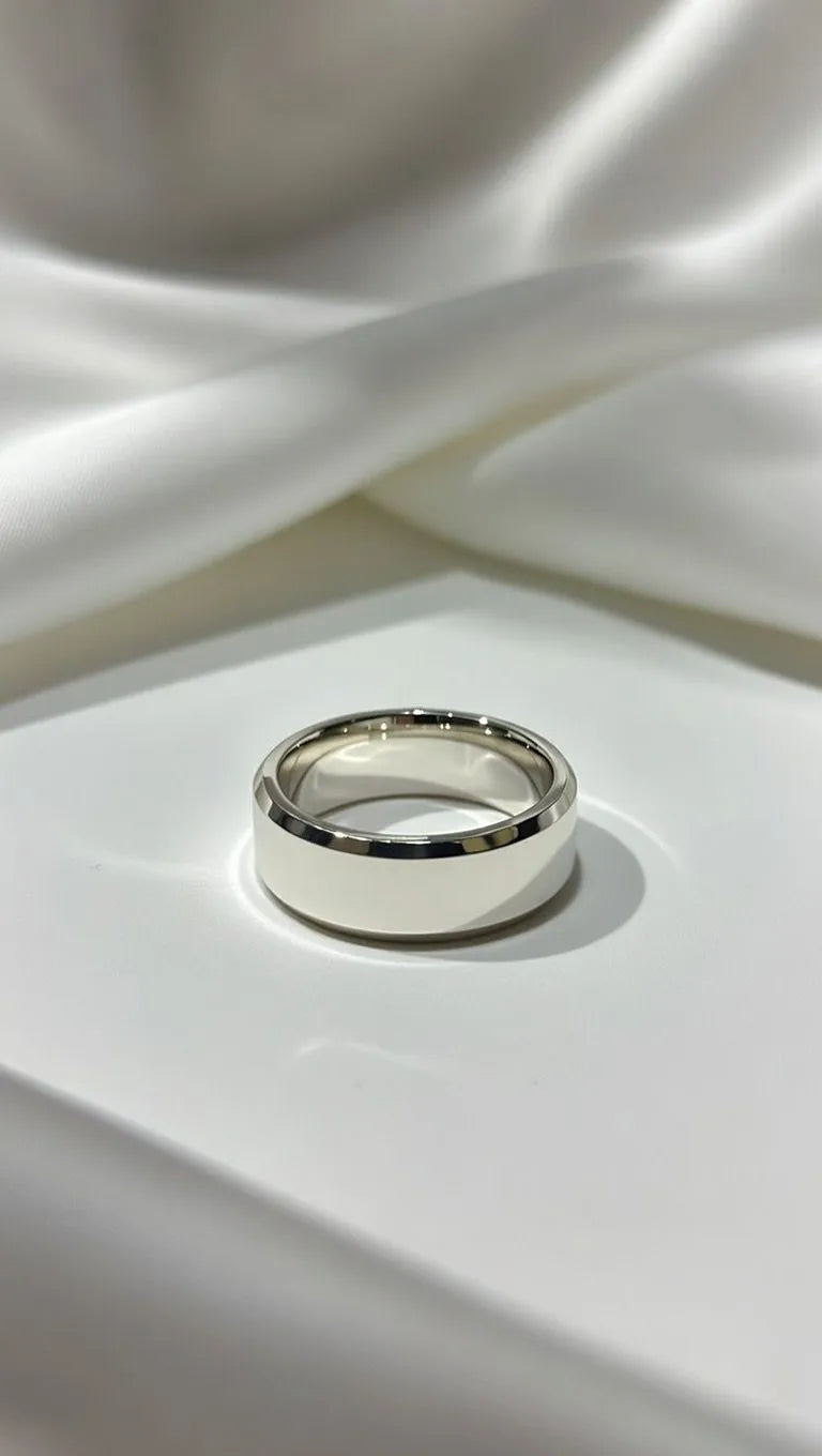 Classic silver band ring for men high polish minimalist design - Trending rings for men Pakistan Lahore Karachi