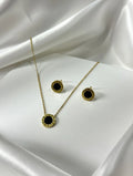 Black necklace set for women gold plated - Minimalist earrings for girls Pakistan