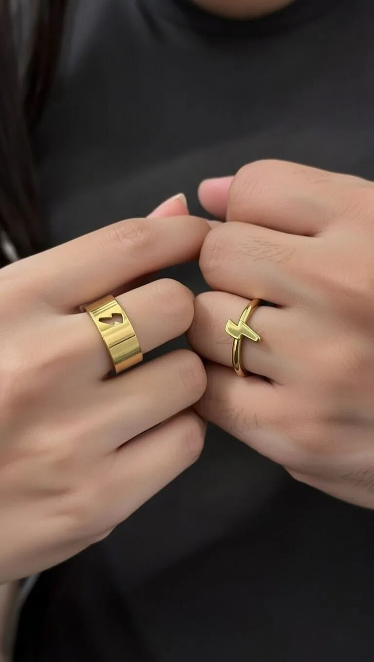Two polished gold rings