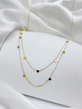 Aureva Double Layer Gold Heart Necklace – Multi-Charm Anniversary & Valentine's Gift for Women in Pakistan