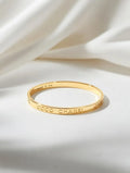Men's Stainless Steel Engraved Bangle Bracelet in Gold and Silver