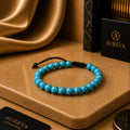 Unisex Turquoise Howlite Adjustable Beaded Bracelet for Men and Women