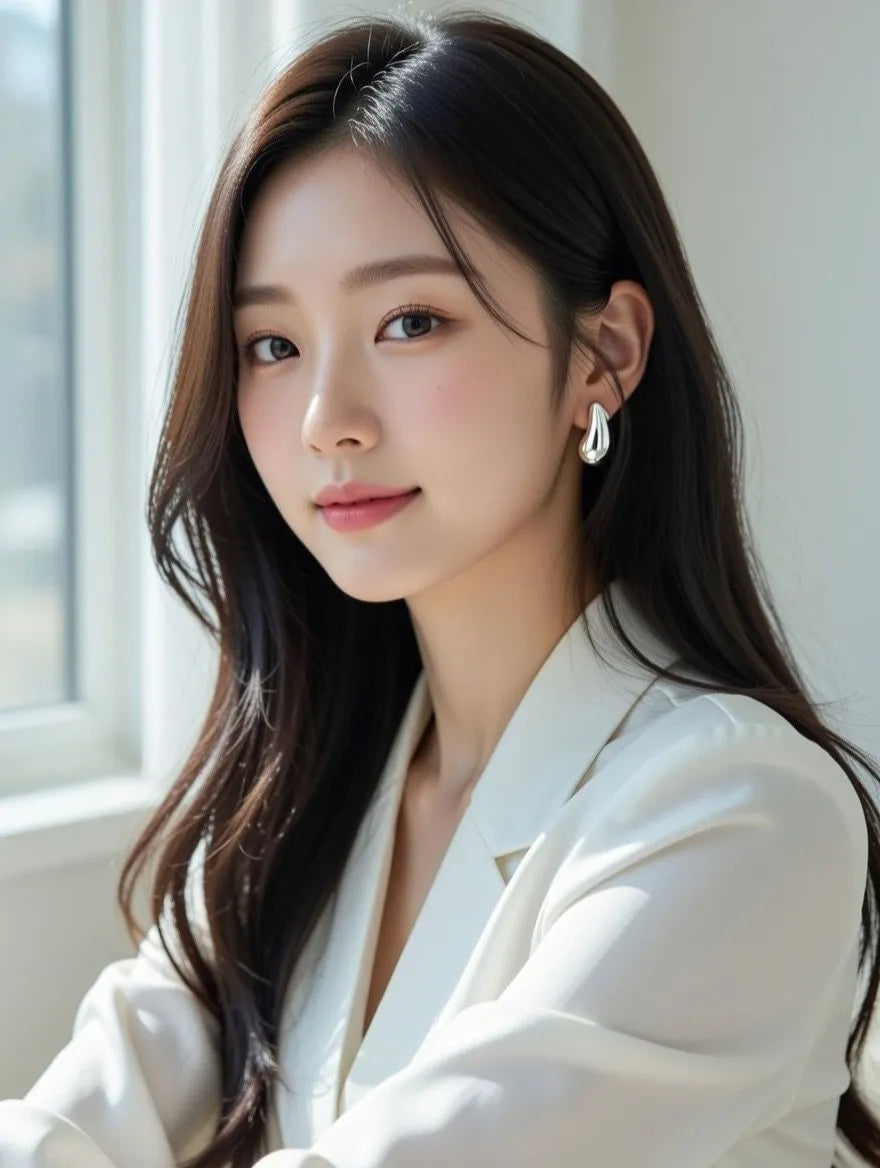 Minimalist Silver Waterdrop Earrings Lahore